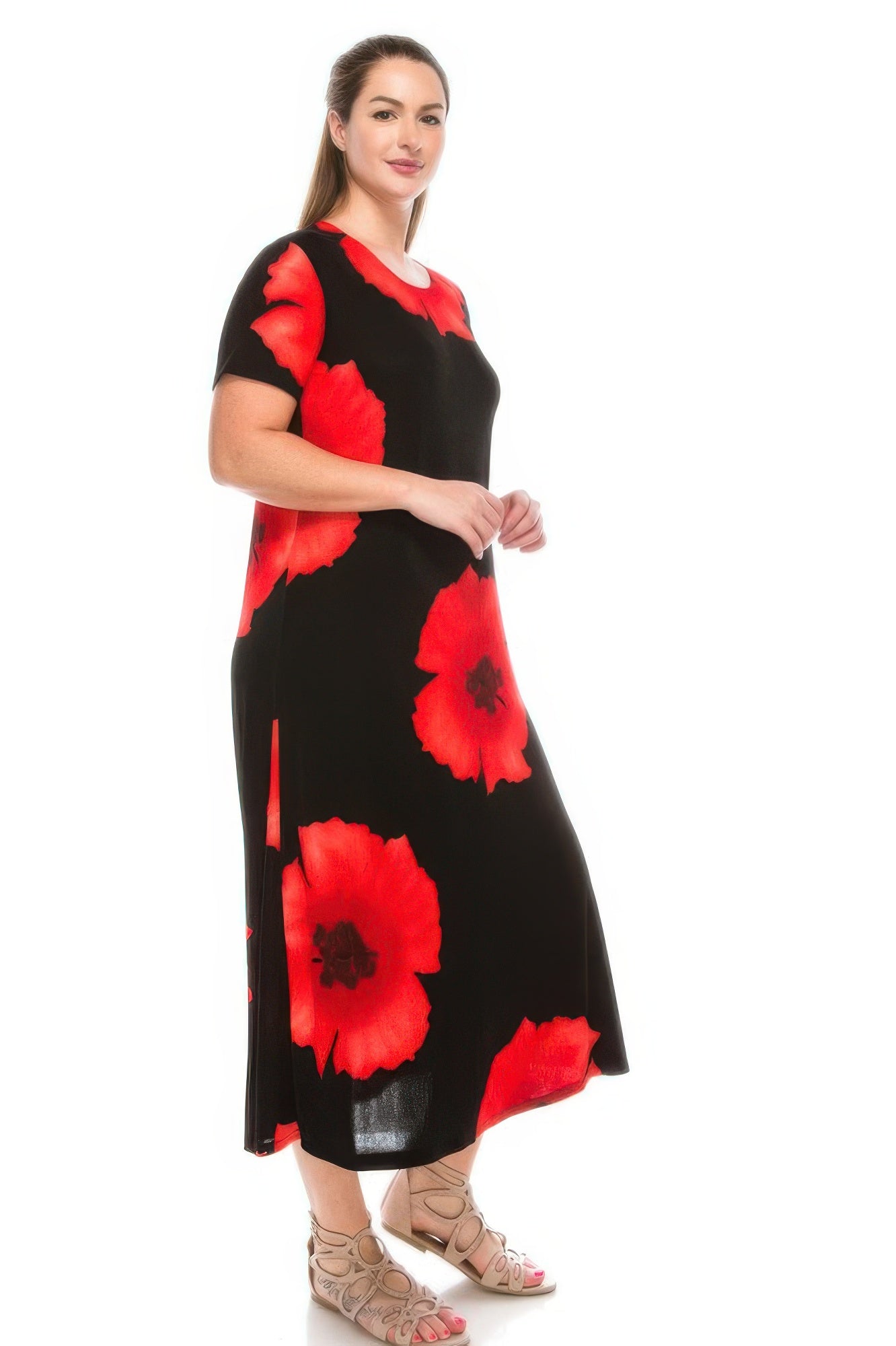 Plus Size Bns Print Long Dress - Wear Arielle