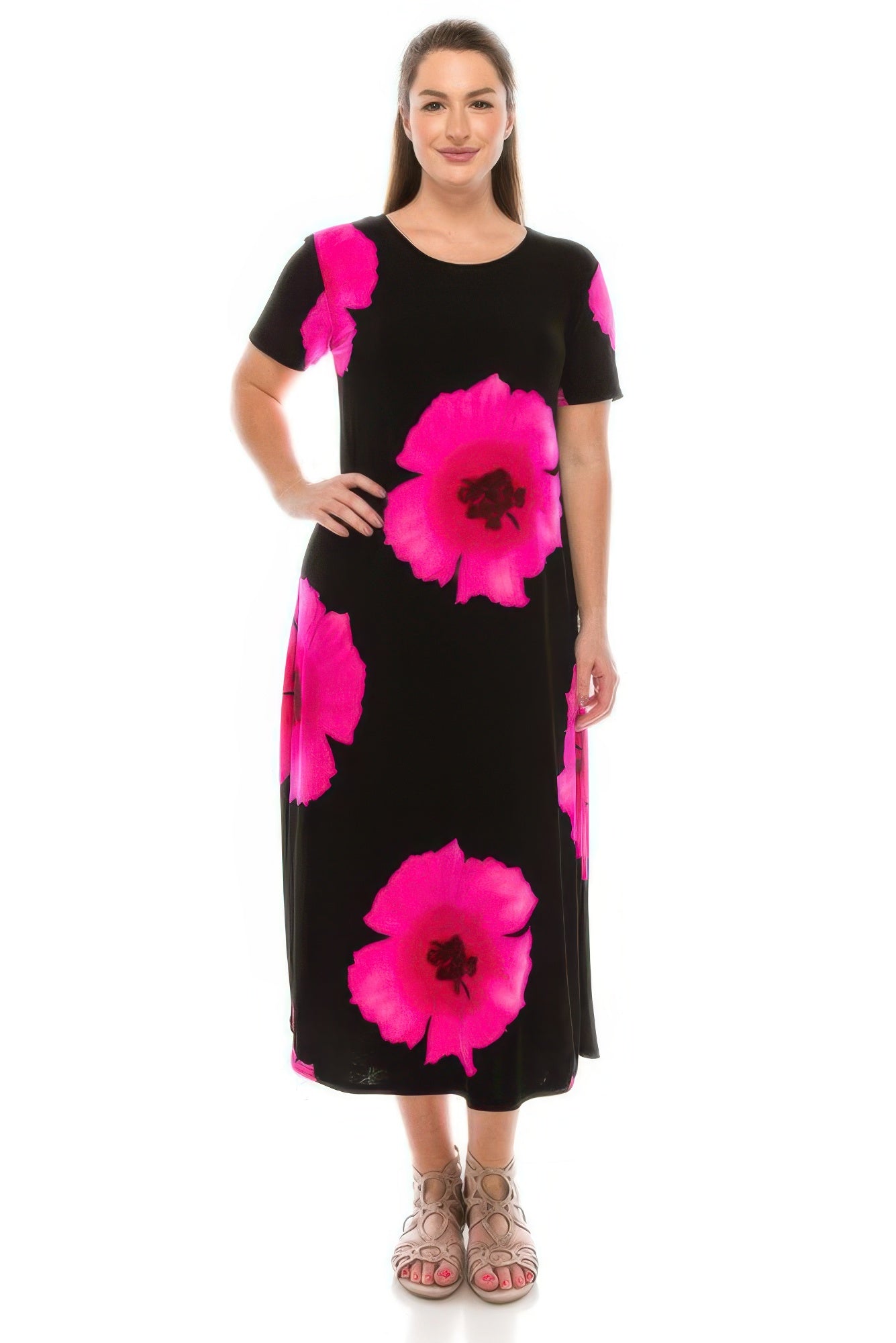 Plus Size Bns Print Long Dress - Wear Arielle