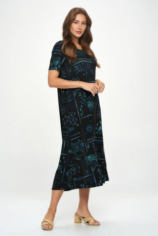 Plus Size Bns Print Long Dress - Wear Arielle
