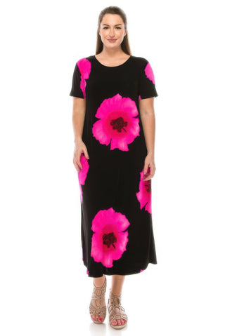 Plus Size Bns Print Long Dress - Wear Arielle