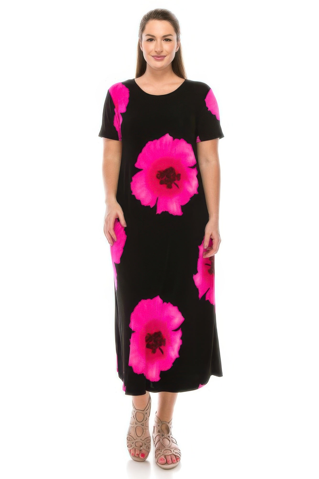 Plus Size Bns Print Long Dress - Wear Arielle