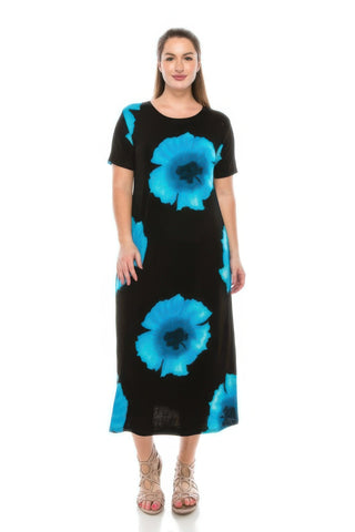 Plus Size Bns Print Long Dress - Wear Arielle