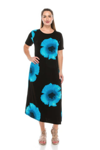 Plus Size Bns Print Long Dress - Wear Arielle