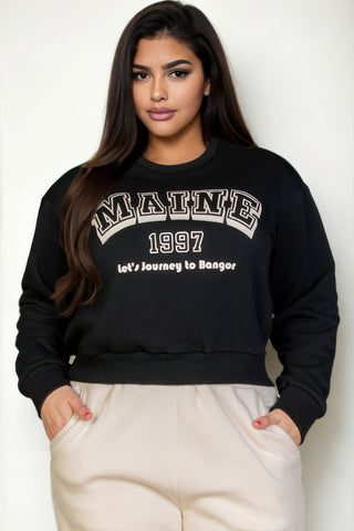 Plus Size Graphic Drop Shoulder Sweatshirt - Wear Arielle