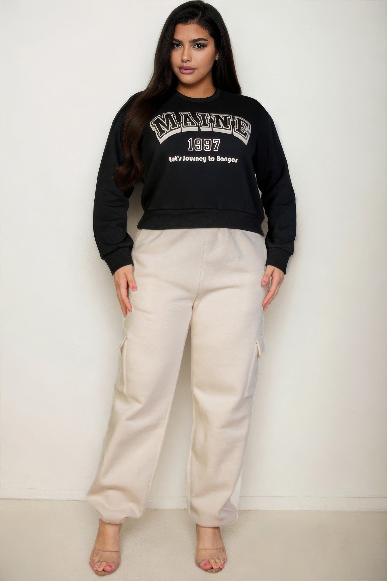 Plus Size Graphic Drop Shoulder Sweatshirt - Wear Arielle