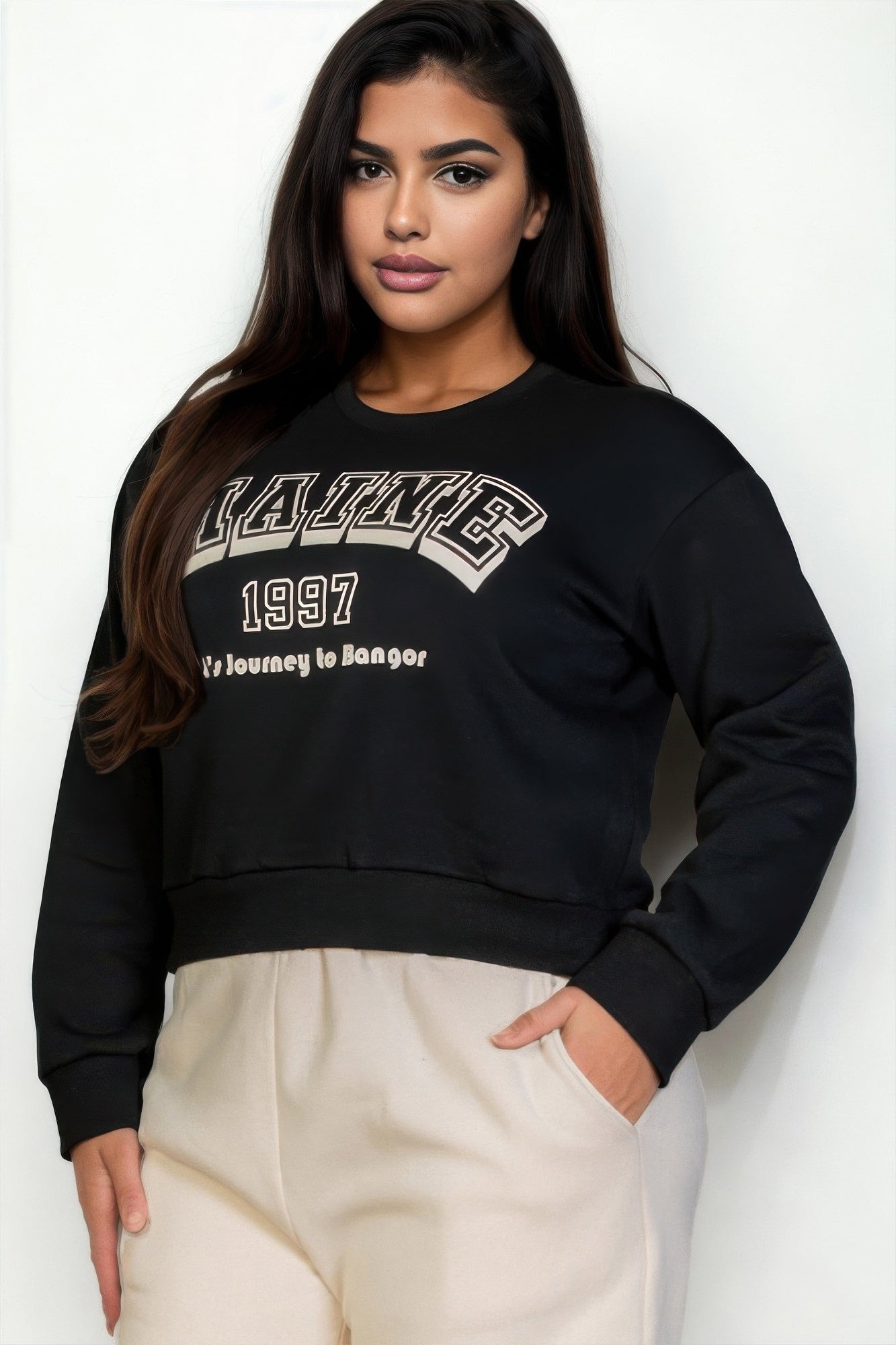 Plus Size Graphic Drop Shoulder Sweatshirt - Wear Arielle
