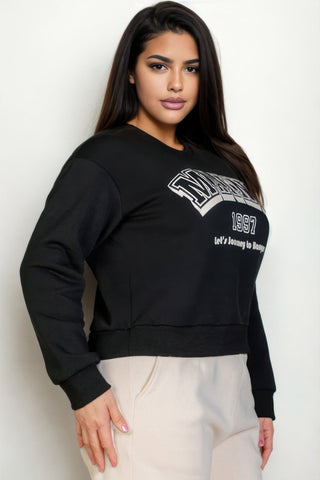 Plus Size Graphic Drop Shoulder Sweatshirt - Wear Arielle