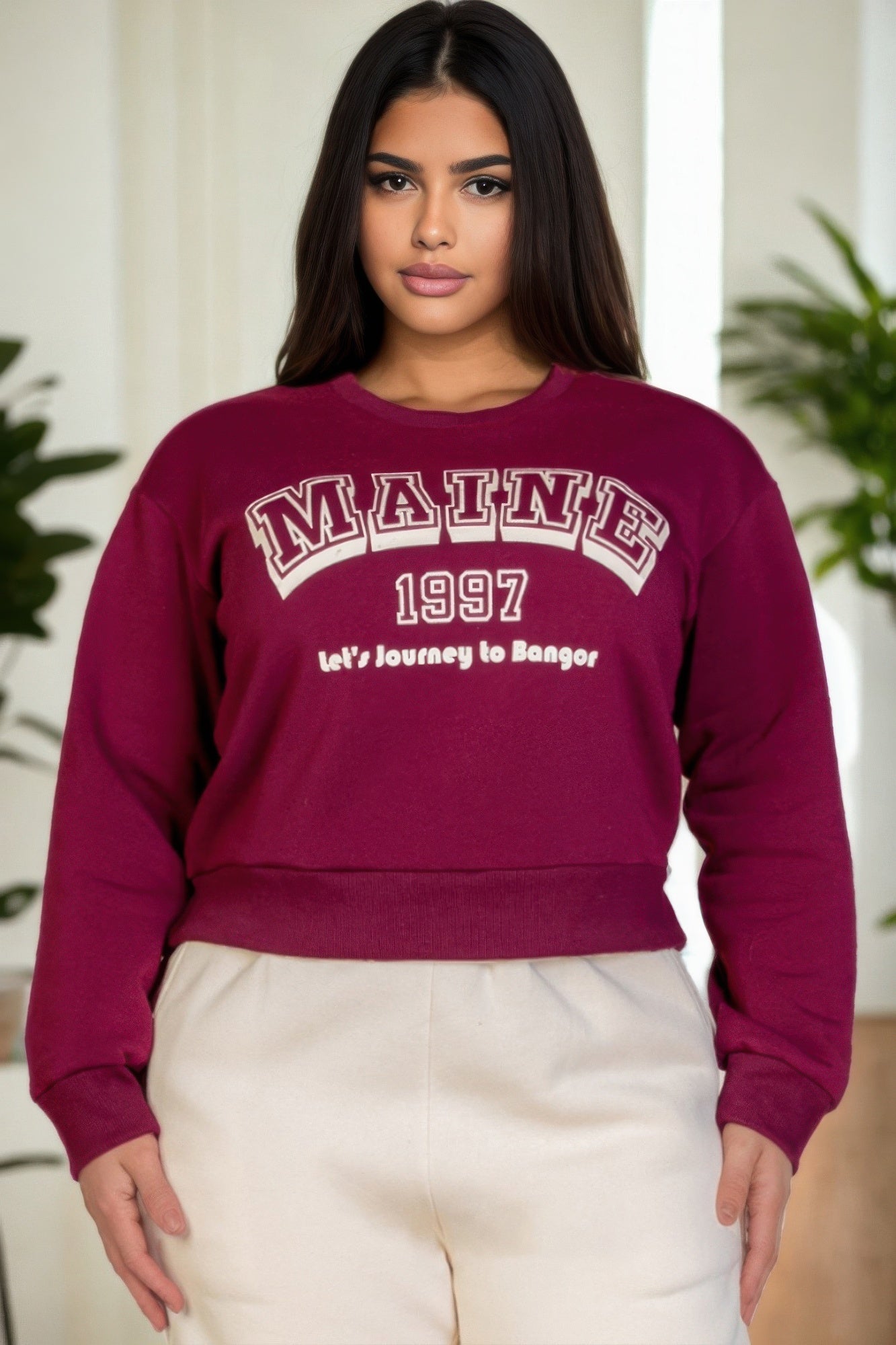 Plus Size Graphic Drop Shoulder Sweatshirt - Wear Arielle