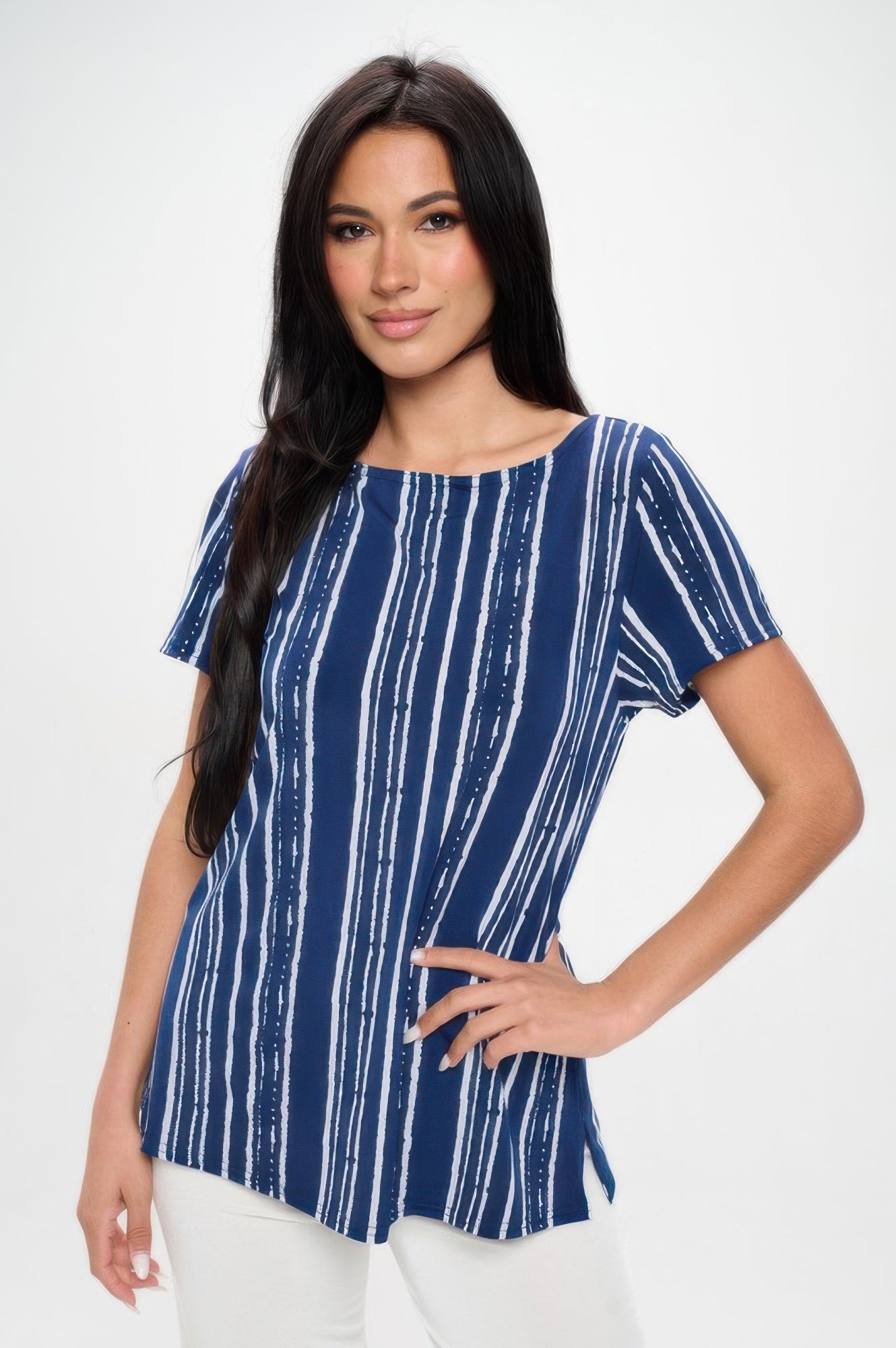 Plus Size Hit Boat Nk Short Sl Top - Wear Arielle