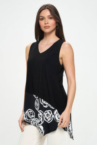 Plus Size Hit Sleeveless Contrast Top - Wear Arielle