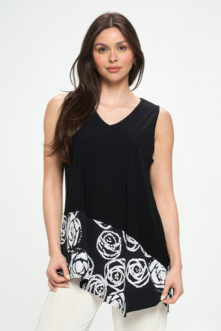Plus Size Hit Sleeveless Contrast Top - Wear Arielle