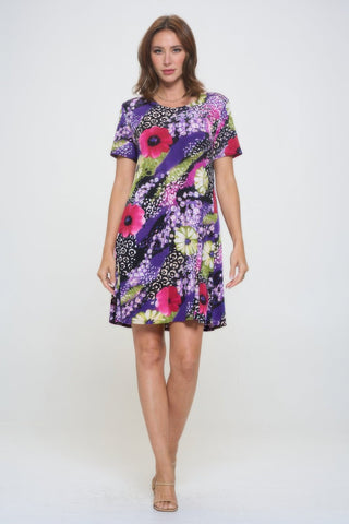 Plus Size Print Missy Dress Short Sleeve - Wear Arielle