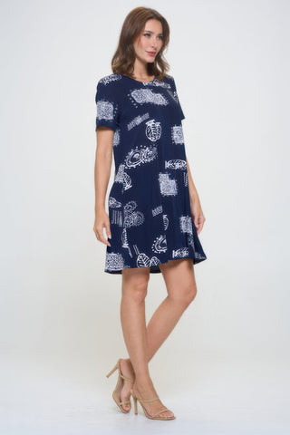 Plus Size Print Missy Dress Short Sleeve - Wear Arielle