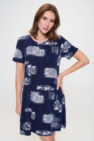 Plus Size Print Missy Dress Short Sleeve - Wear Arielle