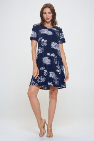 Plus Size Print Missy Dress Short Sleeve - Wear Arielle