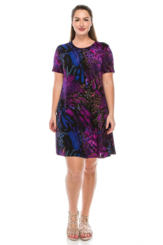 Plus Size Print Missy Dress Short Sleeve - Wear Arielle