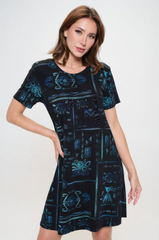 Plus Size Print Missy Dress Short Sleeve - Wear Arielle