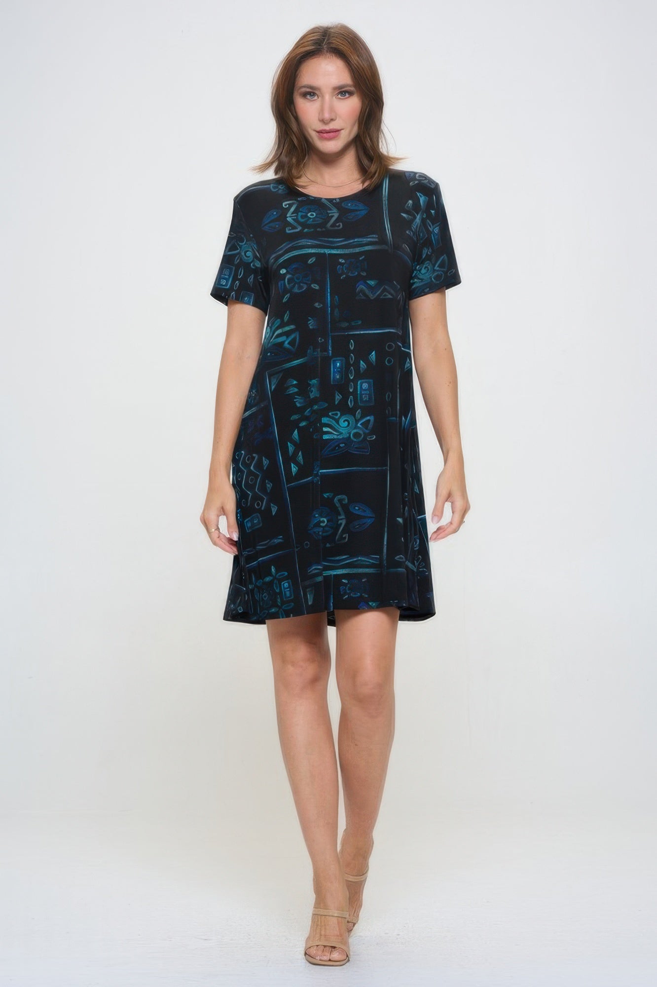 Plus Size Print Missy Dress Short Sleeve - Wear Arielle