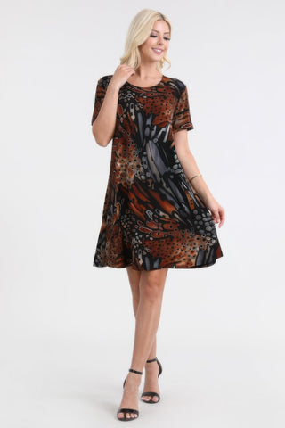 Plus Size Print Missy Dress Short Sleeve - Wear Arielle
