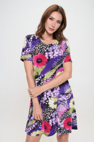 Plus Size Print Missy Dress Short Sleeve - Wear Arielle