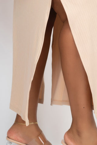 Plus Size Ribbed Side Slit Long Cami Maxi Dress - Wear Arielle