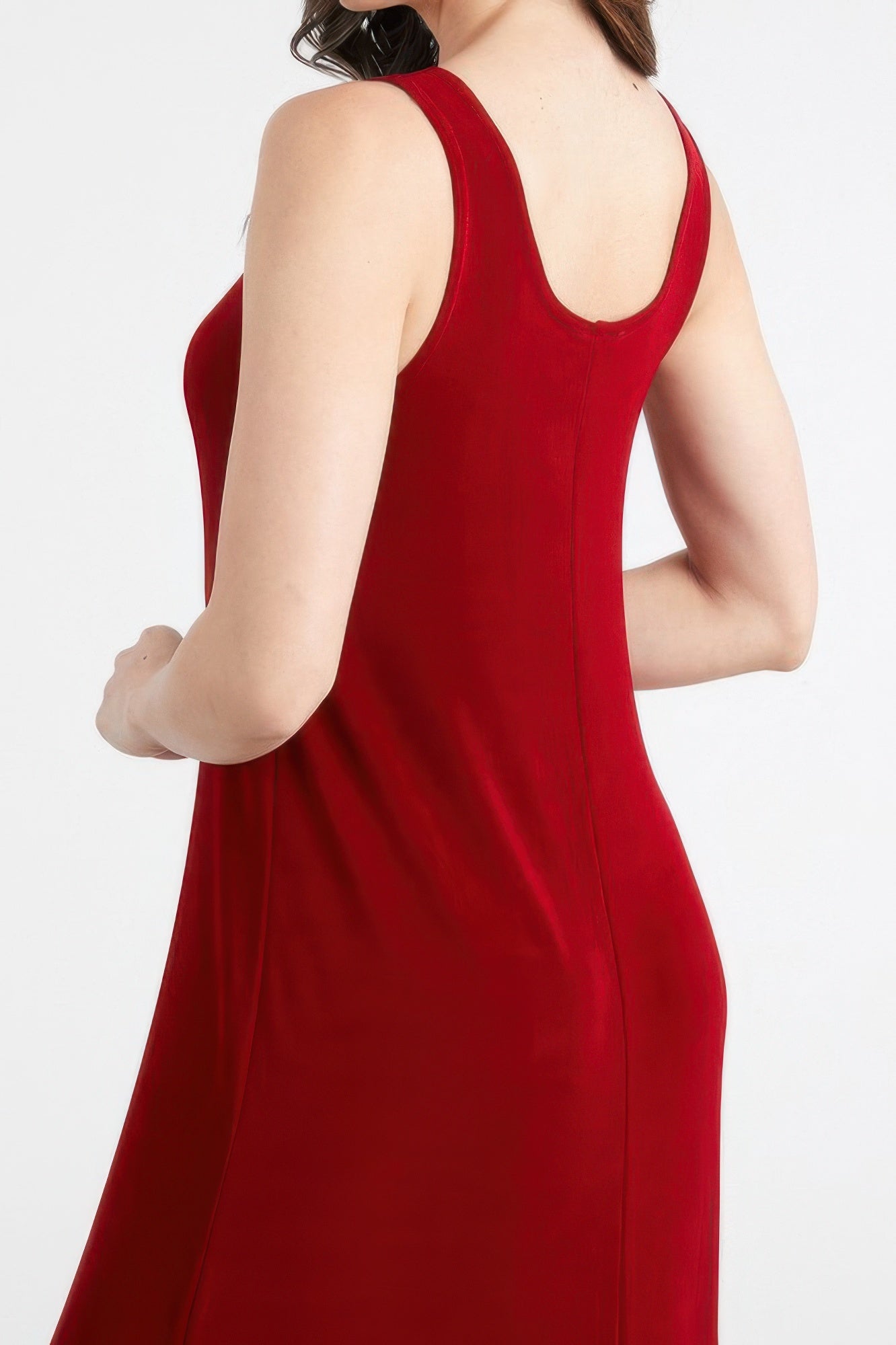 Plus Size Sleeveless Solid Acetate Long Maxi Dress - Wear Arielle