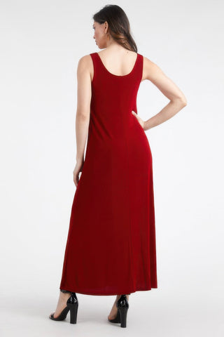 Plus Size Sleeveless Solid Acetate Long Maxi Dress - Wear Arielle