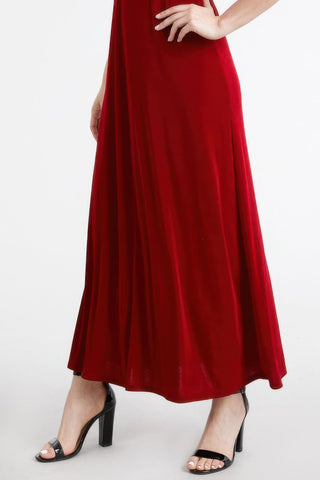 Plus Size Sleeveless Solid Acetate Long Maxi Dress - Wear Arielle