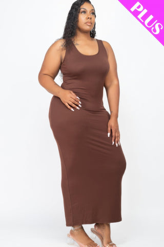 Plus Size Solid Basic Maxi Dress - Wear Arielle