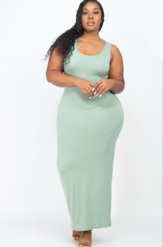 Plus Size Solid Basic Maxi Dress - Wear Arielle