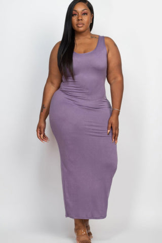Plus Size Solid Basic Maxi Dress - Wear Arielle