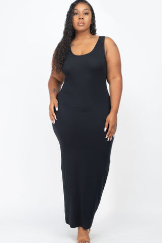 Plus Size Solid Basic Maxi Dress - Wear Arielle