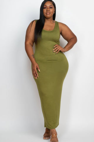 Plus Size Solid Basic Maxi Dress - Wear Arielle
