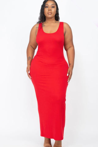 Plus Size Solid Basic Maxi Dress - Wear Arielle