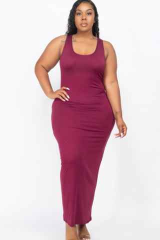 Plus Size Solid Basic Maxi Dress - Wear Arielle
