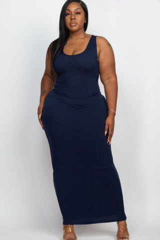 Plus Size Solid Basic Maxi Dress - Wear Arielle