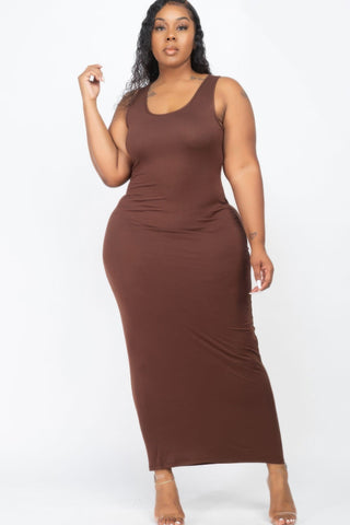 Plus Size Solid Basic Maxi Dress - Wear Arielle