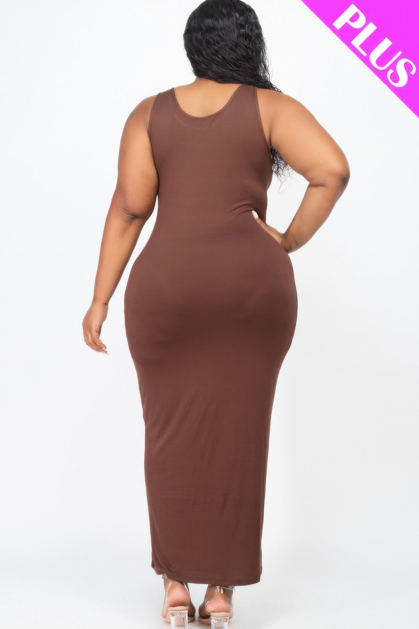 Plus Size Solid Basic Maxi Dress - Wear Arielle