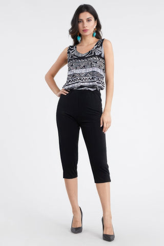 Plus Size Stretchy Solid Capri Pants - Wear Arielle