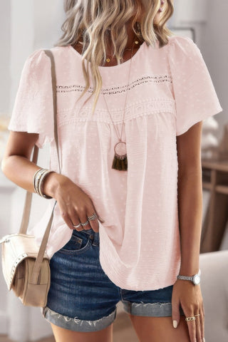 Plus Size Temperament Solid Short Sleeves Top - Wear Arielle