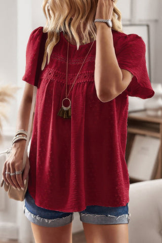 Plus Size Temperament Solid Short Sleeves Top - Wear Arielle