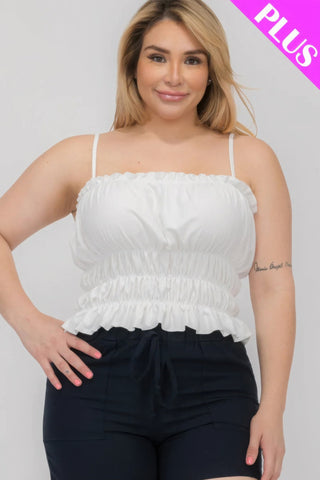 Plus Size Tiered Shirred Body Crop Top - Wear Arielle