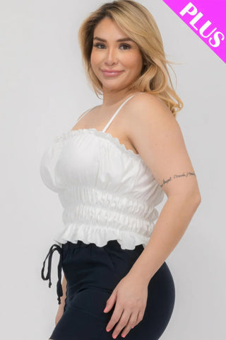 Plus Size Tiered Shirred Body Crop Top - Wear Arielle
