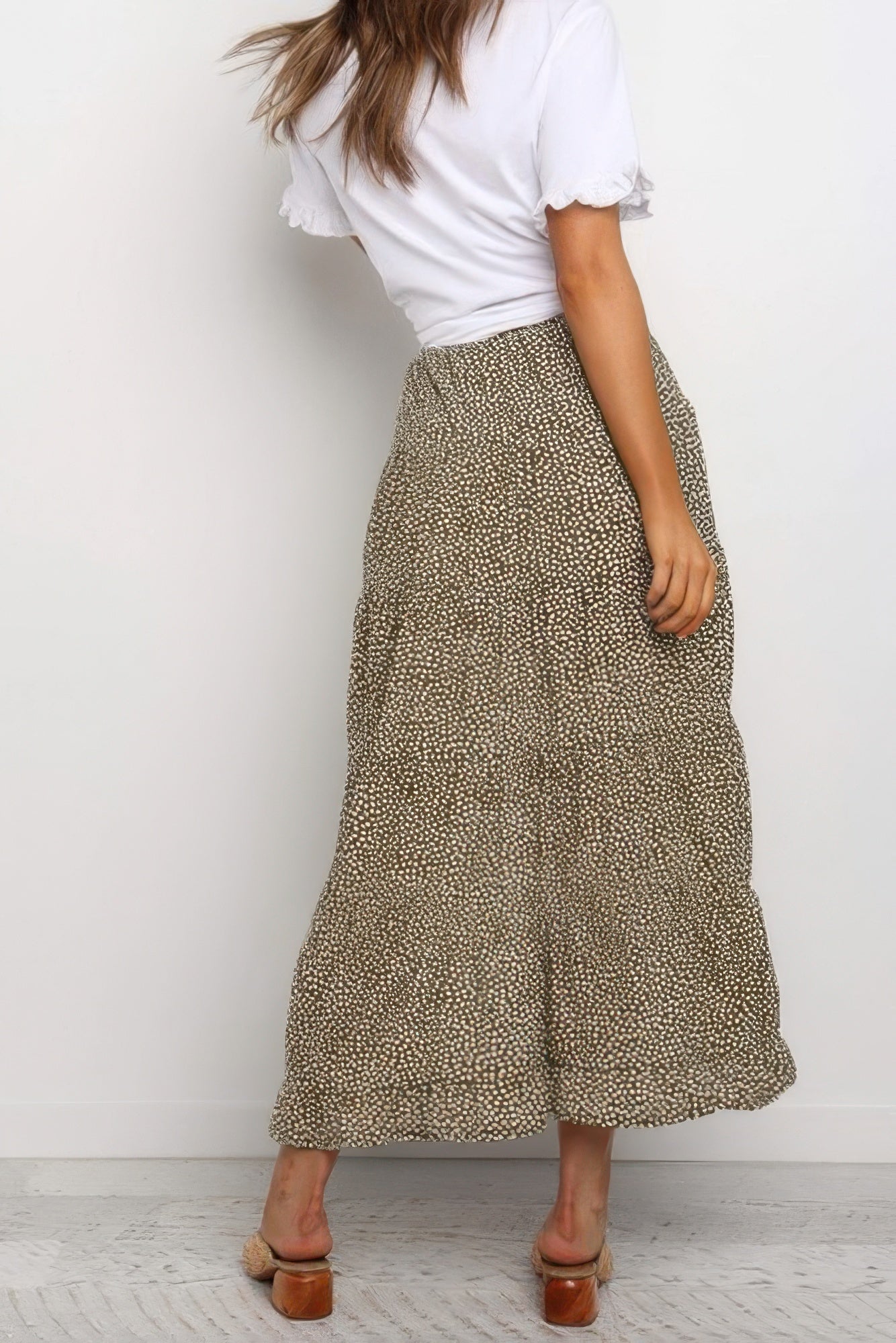 Polka Dot Ruffled Maxi Skirts - Wear Arielle