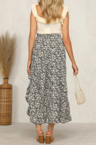 Polka Dot Ruffled Maxi Skirts - Wear Arielle