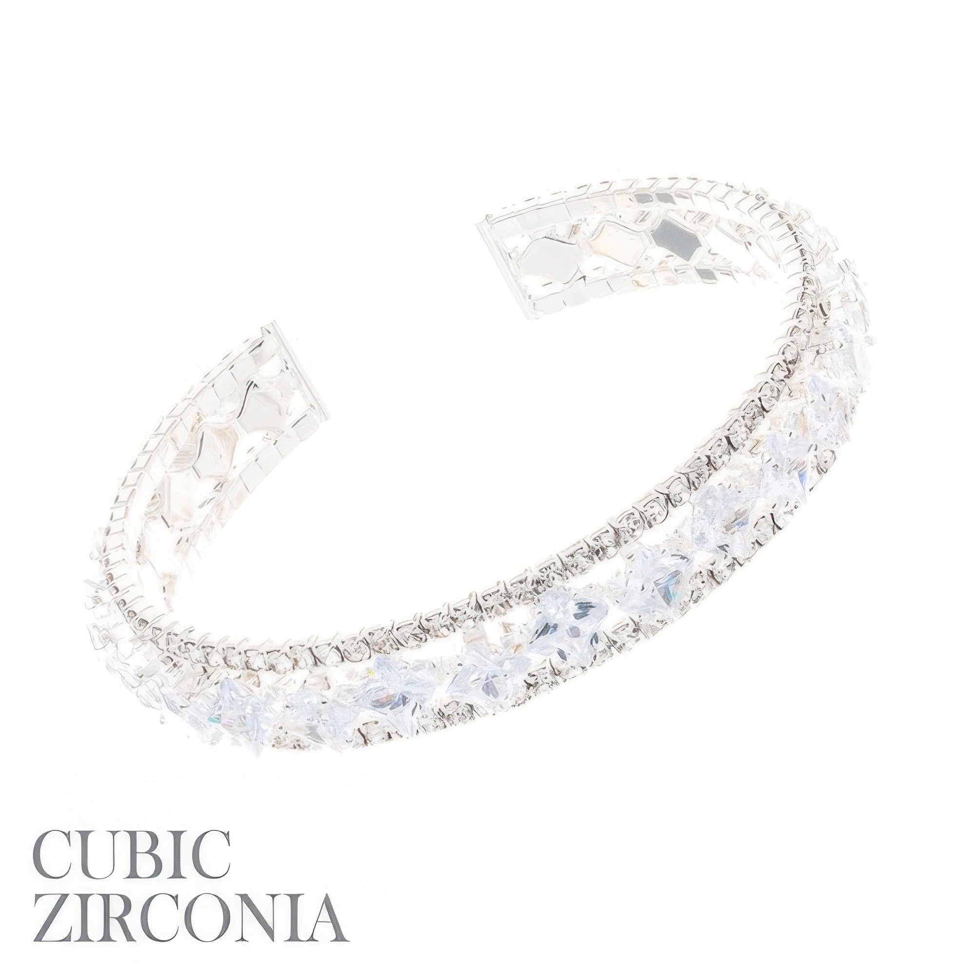 Princess Cut Cubic Zirconia Cuff Bracelet - Wear Arielle