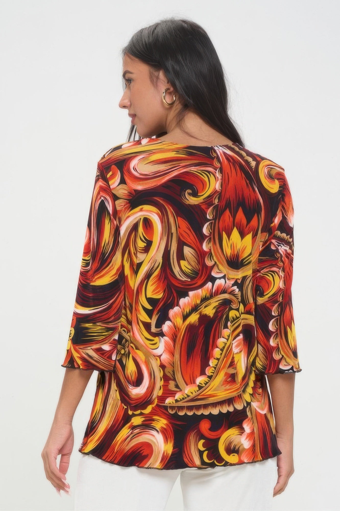 Print Quarter Sleeve Top - Wear Arielle