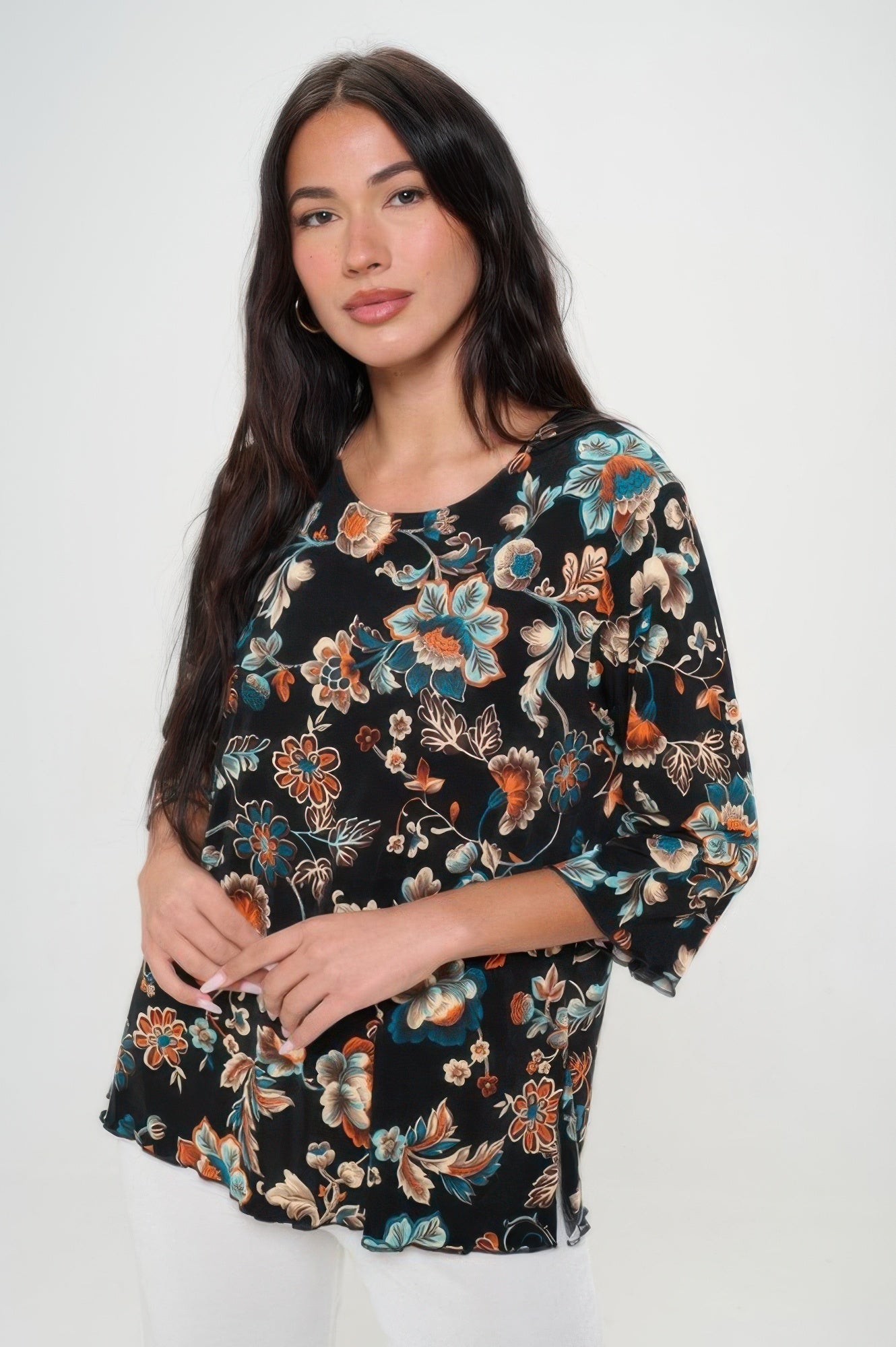 Print Quarter Sleeve Top - Wear Arielle