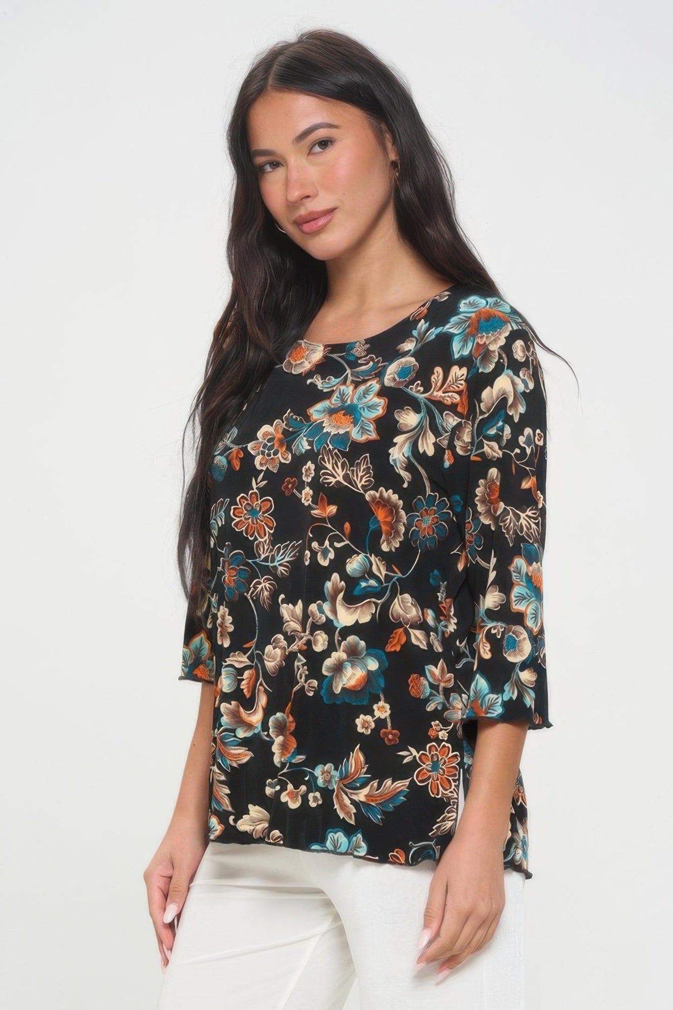 Print Quarter Sleeve Top - Wear Arielle