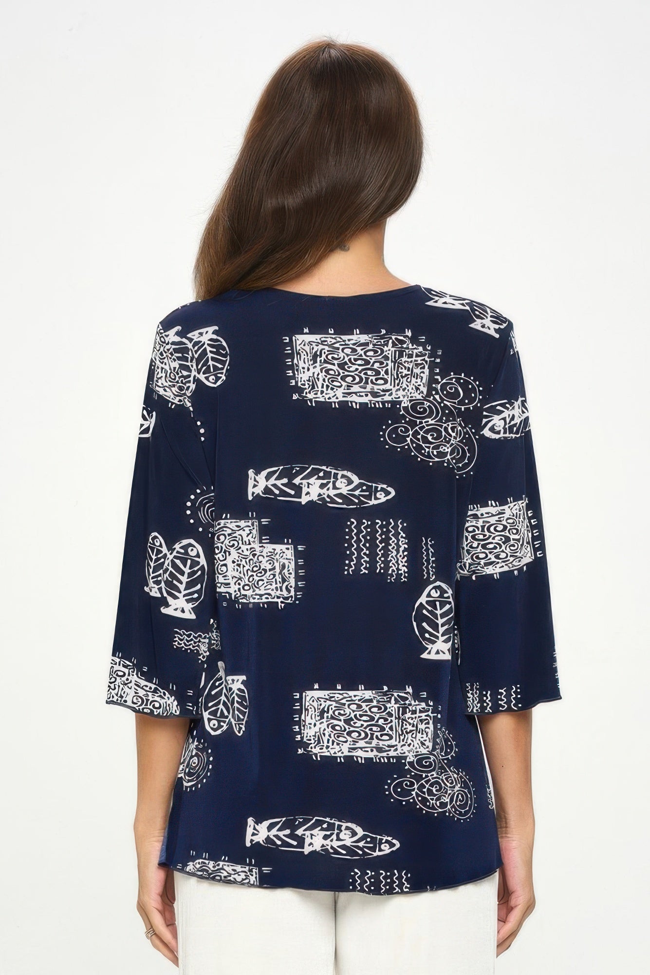 Print Quarter Sleeve Top - Wear Arielle